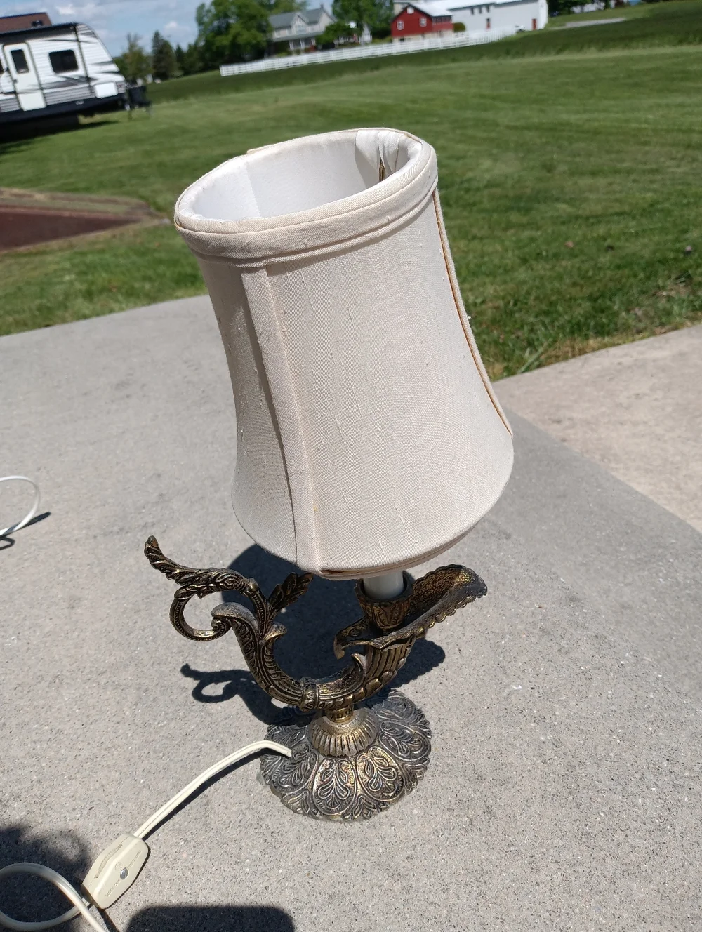 Vintage Brass Table Desk Accent Lamp